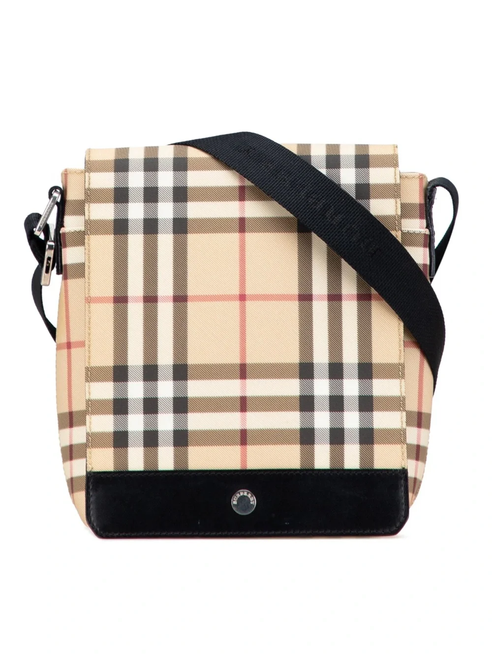 Burberry Beige Plaid Crossbody Bag with Black Strap - Picture 1 of 8